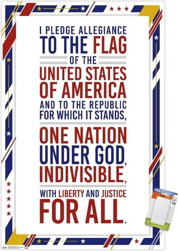 Vista 18 de Trends International The United States Of America - Pledge Of Allegiance Wall Poster, 14.725" x 22.375", Barnwood Framed Version