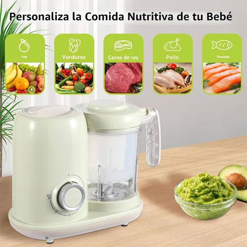 Vista 3 de AMZBABYCHEF Fabricante de Alimentos para Bebés, Procesador de Alimentos para Bebés y Vaporizador 4 en 1, Mezclador de Puré, Fabricante de Puré
