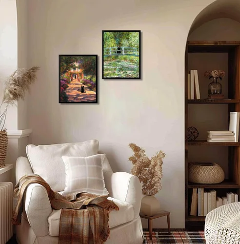 Vista 4 de Hamduker Cuadros de Arte de Pared de Gato Negro de Jardín Pósters Divertidos de Gato Preppy Decoración de Arte de Pared Galería de Granja Arte