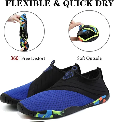 Vista 4 de Zapatos de agua ligeros para hombres y mujeres, calcetines de agua de secado rápido, zapatos de natación descalzos para surf, buceo, yoga