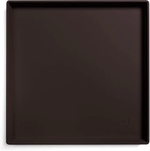 Vista 9 de DogBuddy Tapete antideslizante para la comida y el agua de perros y mascotas, impermeable, de silicona, con bordes, XS (11 x 11 pulgadas), negro