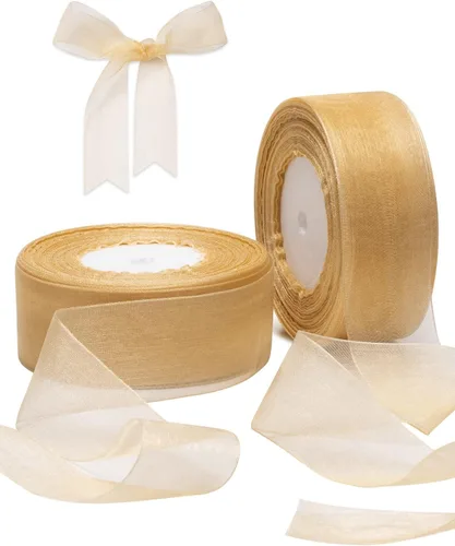 Vista 14 de Cinta de organza roja para envolver regalos, cinta transparente brillante de 2 pulgadas para ramos, bodas, festivales, 50 yardas cada rollo
