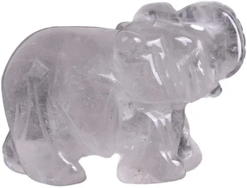 Vista 15 de Angelstones Piedra de sangre africana natural tallada con piedras preciosas de elefante curativo de cristal de guardián, estatua de figurilla