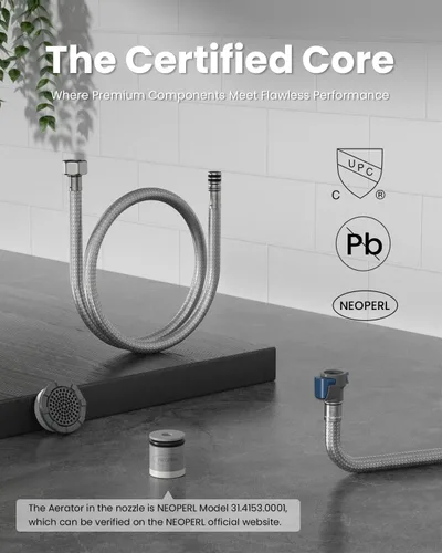 Vista 2 de APPASO Patented Design Black Kitchen Faucet with Pull Down Sprayer Negro