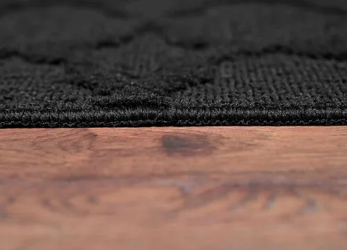 Vista 3 de Garland Rug Sparta - Alfombra antideslizante de polipropileno de 2 pies x 12 pies, color negro, ideal para salas de estar y pasillos, elegante