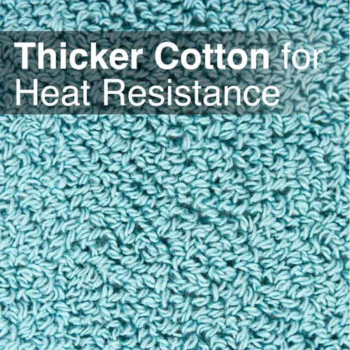 Vista 3 de RITZ Agarradera de olla y protector térmico de rizo: Resistente al calor sin igual, duradero 100% algodón – Diseñado ergonómicamente para un agarre