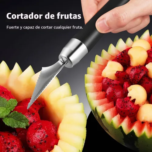 Vista 3 de VILLCASE - 2 cuchillos para tallar frutas en forma de V, herramientas