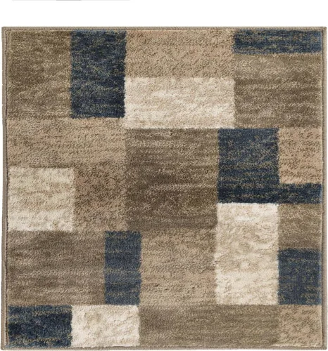 Vista 39 de Superior alfombra de área de la colección diseñador Clifton, 8 mm de altura de apilado, con respaldo de yute, diseño geométrico contemporáneo, Beige