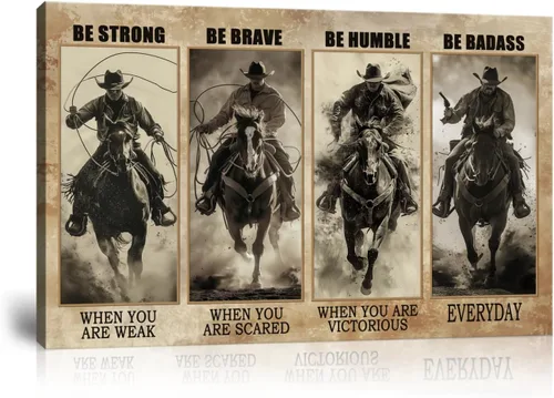 Vista 40 de Arte de pared de vaquero occidental Imágenes de mujeres vaquero Impresiones Póster de lienzo del suroeste Arte de decoración de pared occidental