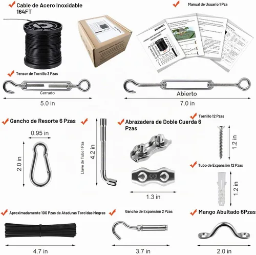 Vista 4 de Kit de cadena de luces para colgar, kit de suspensión de luces de globo, cable guía de luz para exteriores, incluye cable de cuerda de alambre