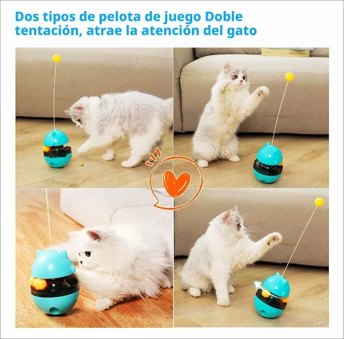 Vista 4 de SUJAYU Vaso divertido de juguete para gatos, bola interactiva, dispensador de golosinas automático sin movimiento electrónico, más ejercicio