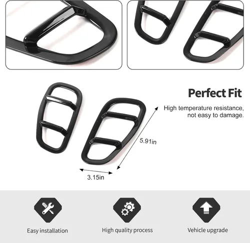 Vista 3 de Jimen Compatible con Jeep Renegade 2015-2023, cubierta de luz de marcador lateral para guardabarros automático (negro)