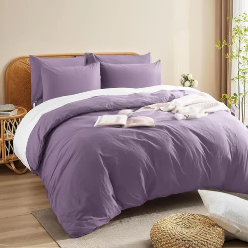 Vista 265 de NEXHOME PRO Funda de edredón Twin XL 100% algodón lavado, transpirable, duradera, texturizada, similar al lino, juego de ropa de cama para el hogar