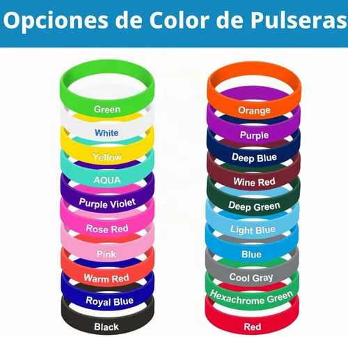 Vista 3 de Pulseras personalizadas para eventos a granel de 1 a 5000 unidades con icono de logotipo de texto, pulsera de silicona personalizada de 1/2 pulgada