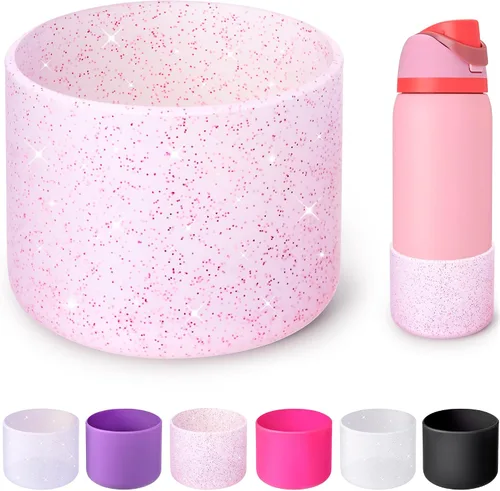 Vista 43 de Funda de Silicona para Botella de Agua Owala de 24oz, Manga Protectora Antideslizante Brillante para Botella de Agua Owala que Protege las Botellas