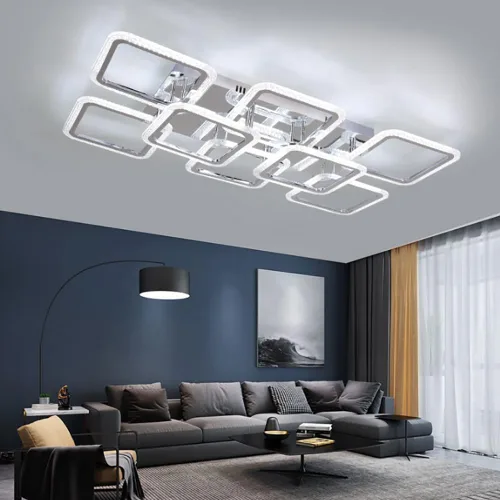 Vista 25 de Lámpara LED de techo regulable, 5 luces de techo de 23 pulgadas, montaje empotrado, lámpara de 80 W para sala de estar, dormitorio, cocina
