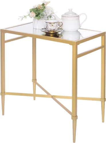 Vista 8 de Mesa auxiliar redonda de 2 niveles, mesa auxiliar de metal negro con parte superior de cristal Modern Metal Clear Coffee Table，Glass and Black