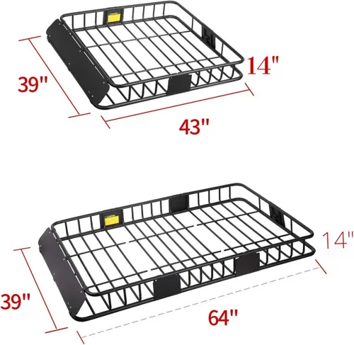 Vista 2 de Leader Accessories - Juego de portaequipajes de techo LA 150 lbs Capacity, Alloy Steel with Rust-Resistant , Easy Assembly, Extra Storage for