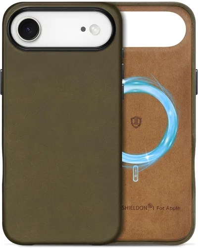 Vista 15 de SHIELDON Funda de piel auténtica para iPhone 17 de 6.3" 2025, color negro