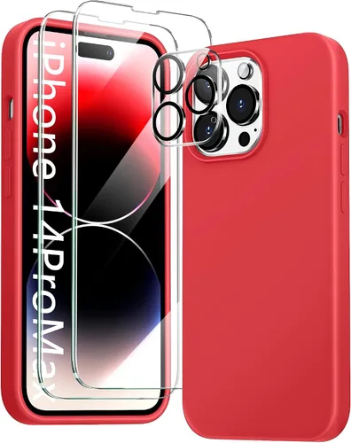 Vista 24 de Funda 5 en 1 para iPhone 12 Pro con protector de pantalla y protector de lente de cámara, funda de silicona líquida para iPhone 12 Pro (verde alpino)