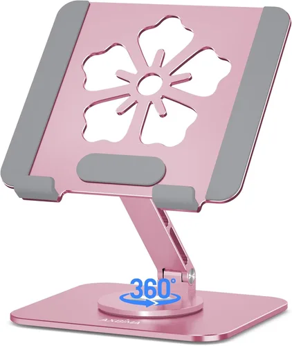 Vista 9 de Soporte para Tablet para iPad, Soporte Plegable de Aluminio Giratorio 360° – Soporte de Escritorio Ajustable Compatible con iPad Pro 12.9/11