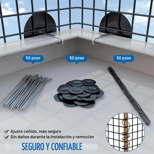 Vista 4 de ZeroPone Panel solar de 6 pulgadas x 50 pies, protector de aves para paneles solares con 50 sujetadores de acero inoxidable, rollo de alambre