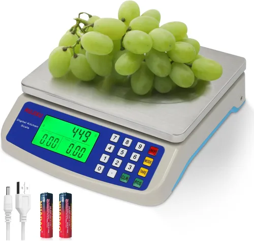 Vista 11 de Báscula de Alimentos 88lb/40kg Báscula Digital Grande de Cocina 0.05oz/1g con Cálculo de Precios Báscula Comercial Acero Inoxidable 304 báscula