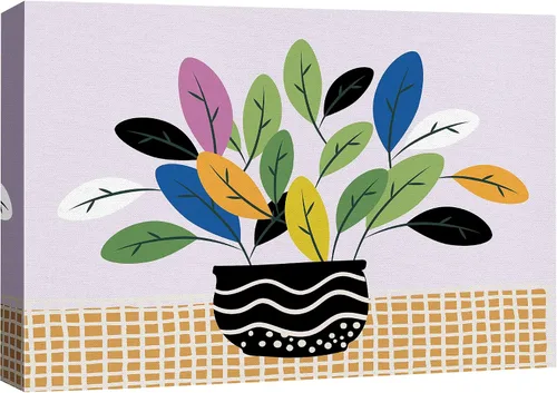 Vista 22 de SIGNFORD - Lienzo impreso en lienzo para pared, diseño de flores blancas en floreros de cristal, ilustraciones florales, estilo moderno, grupo