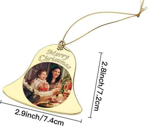 Vista 2 de Adornos personalizados de Navidad con foto/nombre, adornos personalizados de Navidad 2024, impresión de doble cara para árbol de Navidad, hogar