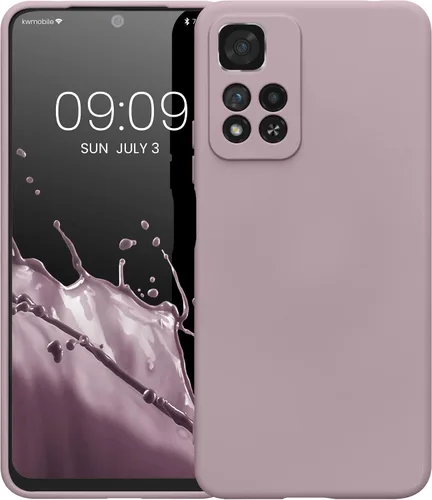 Vista 5 de kwmobile Funda compatible con Xiaomi Redmi Note 11 Pro+ 5G / Note 11 Pro Plus 5G - Funda protectora delgada de TPU con acabado mate suave - Malva