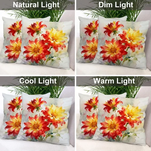 Vista 318 de Batmerry Autumn Pumpkin Templeton Throw Pillow Covers, Green Leaves Paths Forests Decorative Pillow Covers Digital Printing Blended for Couch Sofa