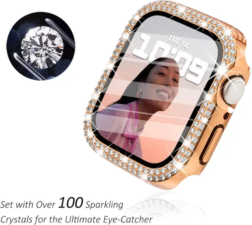 Vista 160 de Surace Bling - Carcasa con protector de pantalla para Apple Watch Series 3, 2, 1 de 1.496 pulgadas