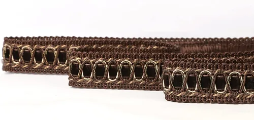 Vista 11 de Recorte trenzado de poliéster de 6.5 yardas, ribete de trenza de 0.8 in/0.79 pulgadas de diámetro, decoración de tela para coser y manualidades Beige