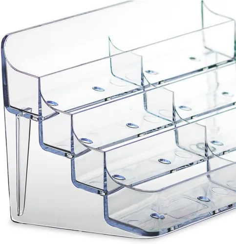 Vista 5 de Soporte de escritorio para tarjetas de presentación de bolsillo en acrílico transparente con 8 espacios Source One (BC-8P).