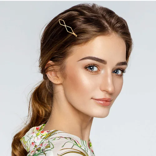 Vista 6 de Yaomiao Juego de 17 horquillas doradas geométricas para el cabello, pasadores de metal dorado, joyería decorativa, accesorios para mujeres, bodas