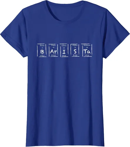Vista 36 de Barista Espresso Latte Cappuccino Coffee Periodic Table T-Shirt Asphalt Grey