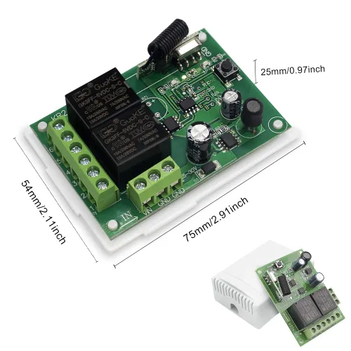 Vista 8 de QIACHIP Interruptor de control remoto inalámbrico DC 6V 12V 24V 2 canales