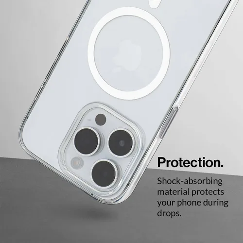 Vista 6 de totallee Funda transparente para iPhone 15 Pro con agarre extra, delgada y magnética para iPhone 15 Pro con imanes integrados (agarre transparente)