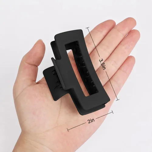 Vista 5 de Paquete de 12 pinzas negras para el cabello para mujer, pinzas medianas para cabello fino y grueso, clips de plátano mate de sujeción fuerte