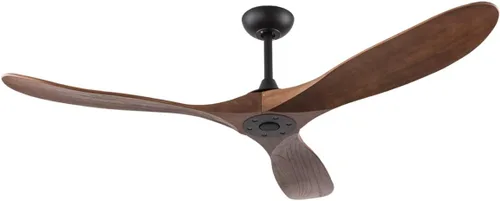 Vista 10 de Ventilador de techo para interiores de 60 pulgadas con control remoto, ventiladores de techo de madera para exteriores, motor reversible silencioso