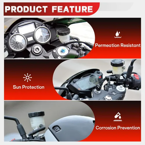 Vista 4 de Depósito de líquido de frenos delantero, recipiente de tanque de aceite, repuesto compatible con Kawasaki Ninja ZX14R ZX10R ZX6R Z1000 ZX7R ZX9R