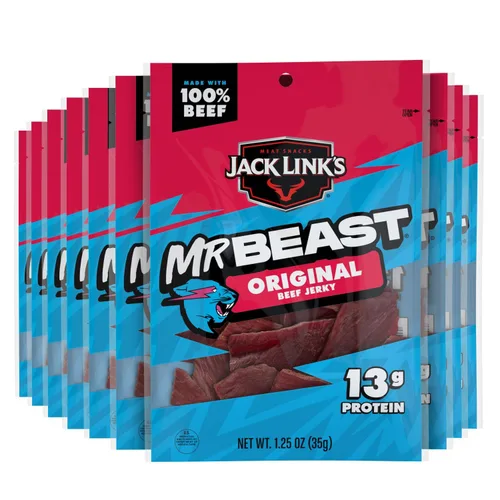 Vista 10 de Jack Link's - Carne vacuna seca, jalapeño, aperitivo picante, 12 g de proteína, 100 calorías, 100% carne vacuna, 94% libre de grasa, sin GMS**