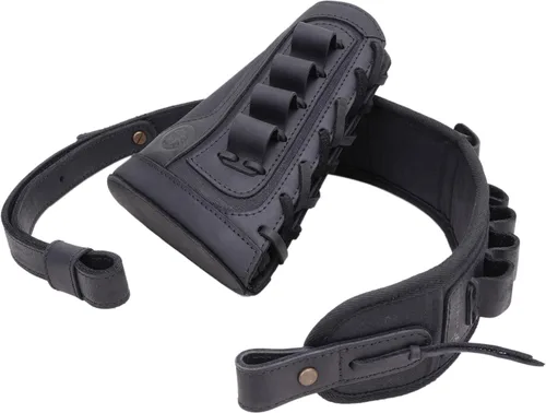 Vista 3 de Funda de cuero para escopeta de lona y 8 cartuchos redondos para calibre 12