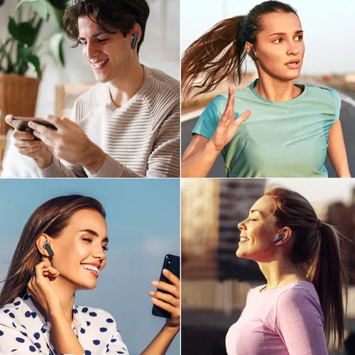 Vista 8 de Auriculares inalámbricos para iPhone 17 Air 16 15 Pro Max 14 Plus 13, auriculares Bluetooth 5.3 con cancelación de ruido con micrófono y graves