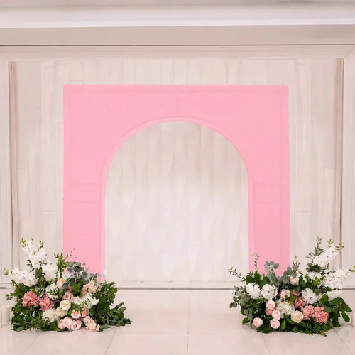 Vista 13 de Efavormart - Funda de arco de boda de elastano negro para soporte de arco de triunfo, cubierta elástica para telón de fondo con marco de globos, 7