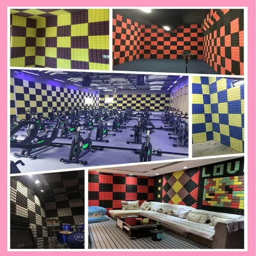 Vista 7 de Paneles de espuma acústica, acolchado a prueba de sonido, paneles acústicos de pared insonorizados, espuma de doble densidad, fácil de instalar