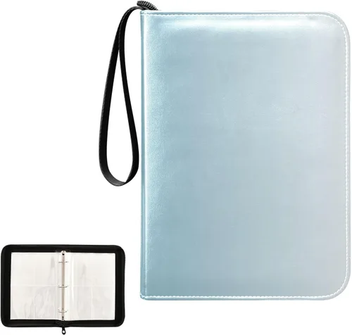 Vista 2 de Carpeta de tarjetas comerciales azules de degradado con fundas para tarjetas comerciales