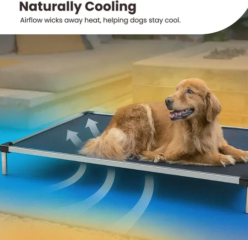 Vista 4 de K9 Ballistics Cama Cot Elevada de Enfriamiento para Exteriores a Prueba de Masticación para Perros Pequeños y Cachorros - Prácticamente