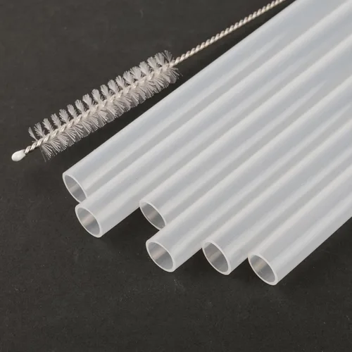 Vista 5 de CampTek Pajitas de repuesto compatibles con YETI Rambler Jr. botella de agua para niños de 12 onzas, incluye 5 popotes sin BPA y 1 cepillo