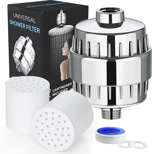 Vista 8 de Filtro de ducha de 20 etapas para agua dura, con 2 cartuchos de filtro reemplazables, filtro de agua de ducha de alto rendimiento para eliminar